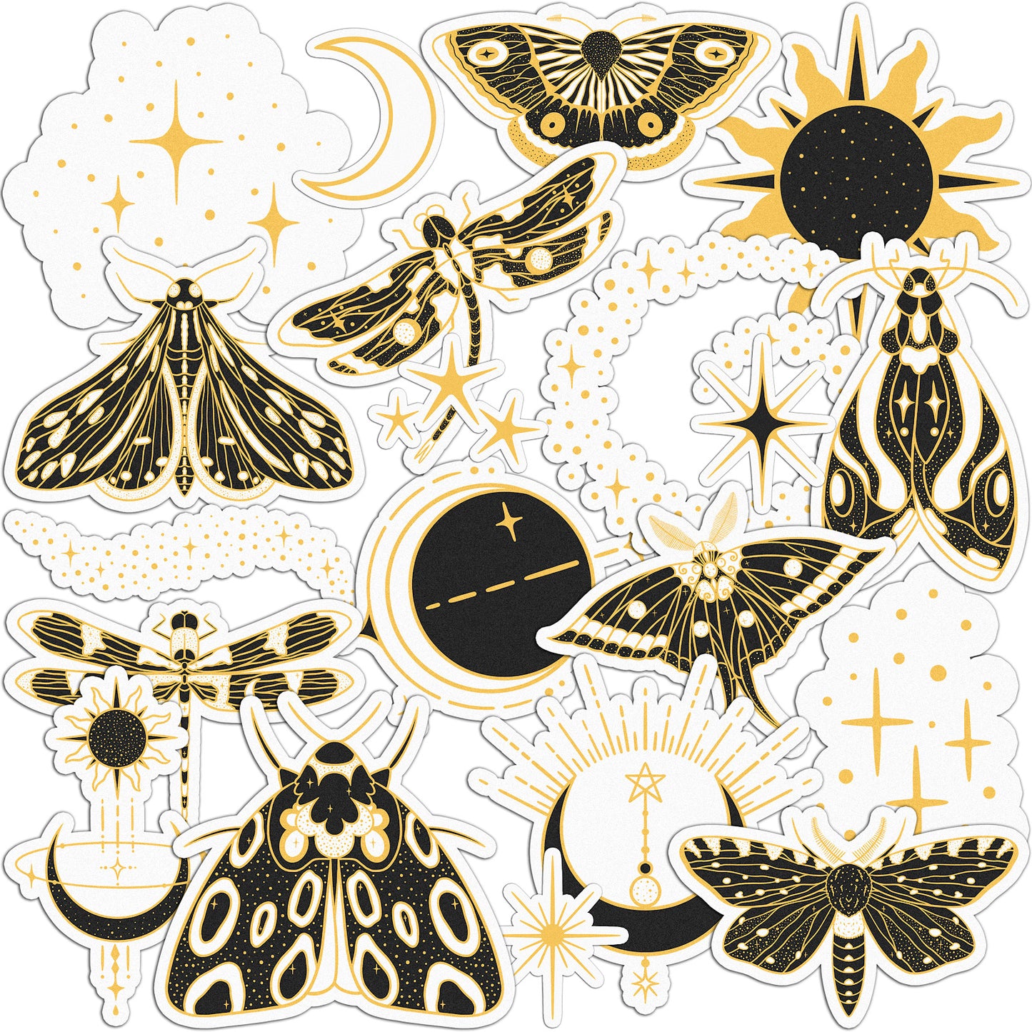 Cavka 20 PCS Sticker Pack for Laptop Magic Moth