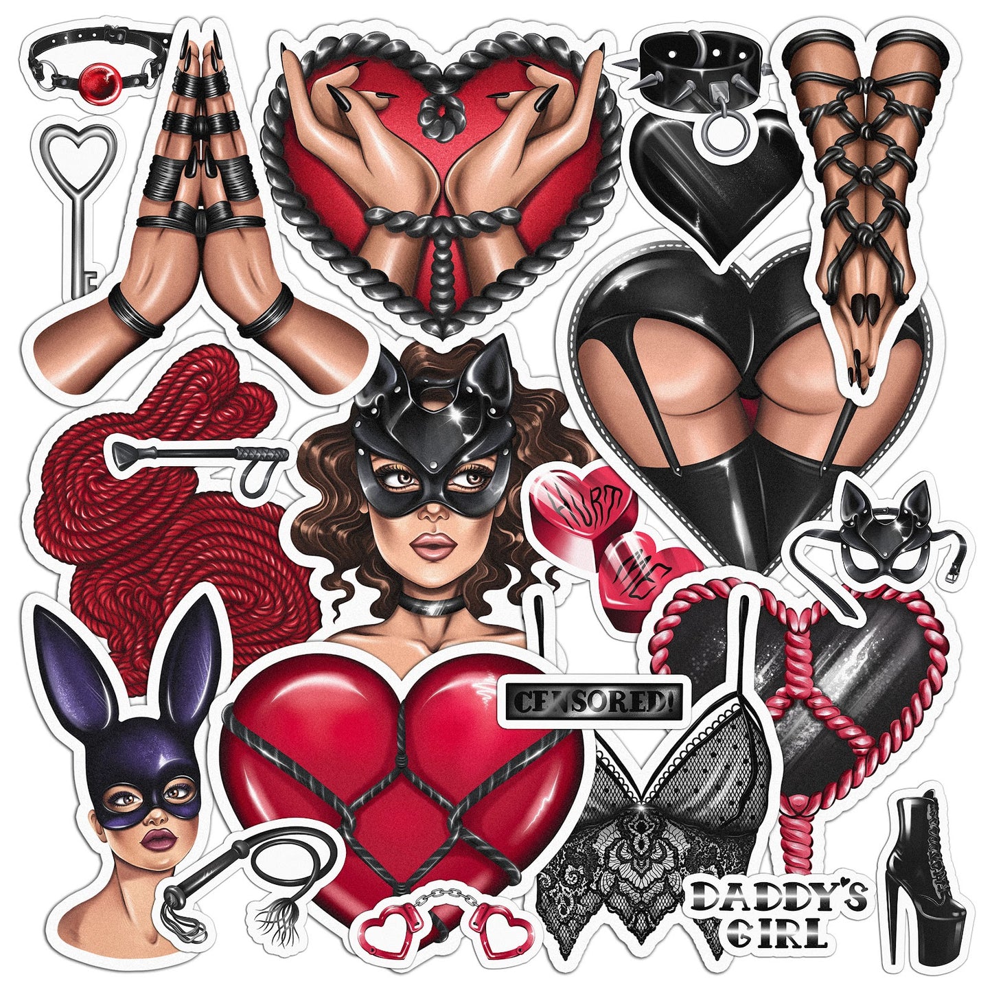 Cavka 22 PCS Sticker Pack for Laptop Shibari Girl