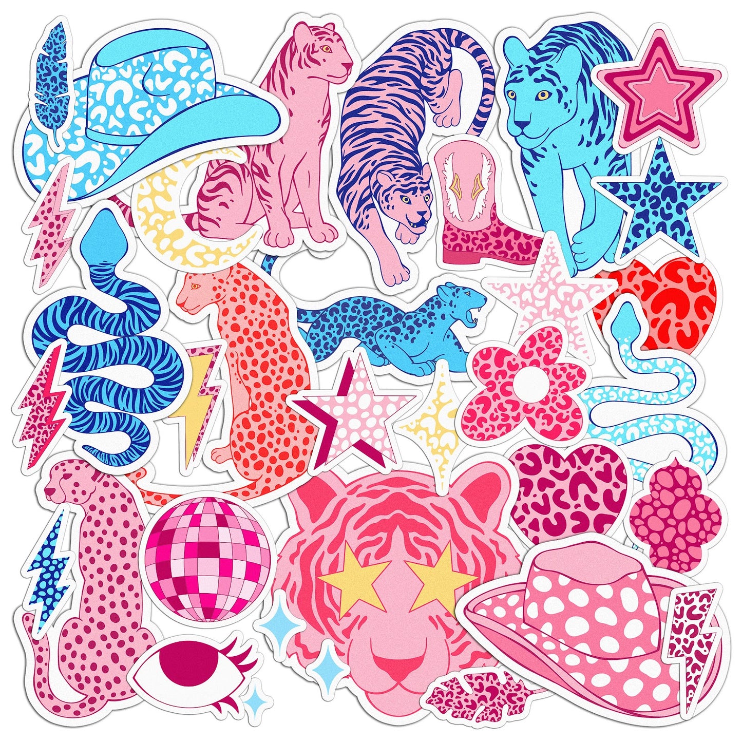 Cavka 32 PCS Sticker Pack for Laptop Pink Panther