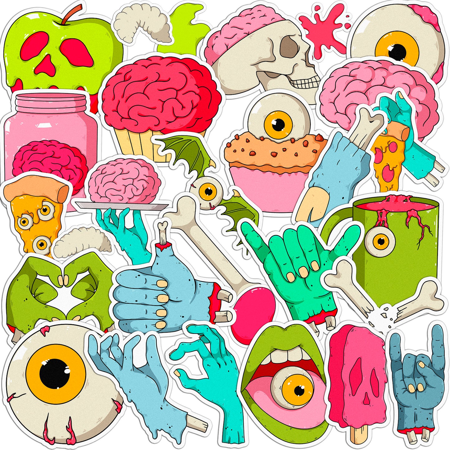 Cavka 30 PCS Sticker Pack for Laptop Cool Zombies