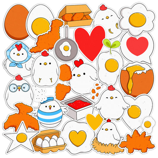 Cavka 33 PCS Sticker Pack for Laptop Cute Chick