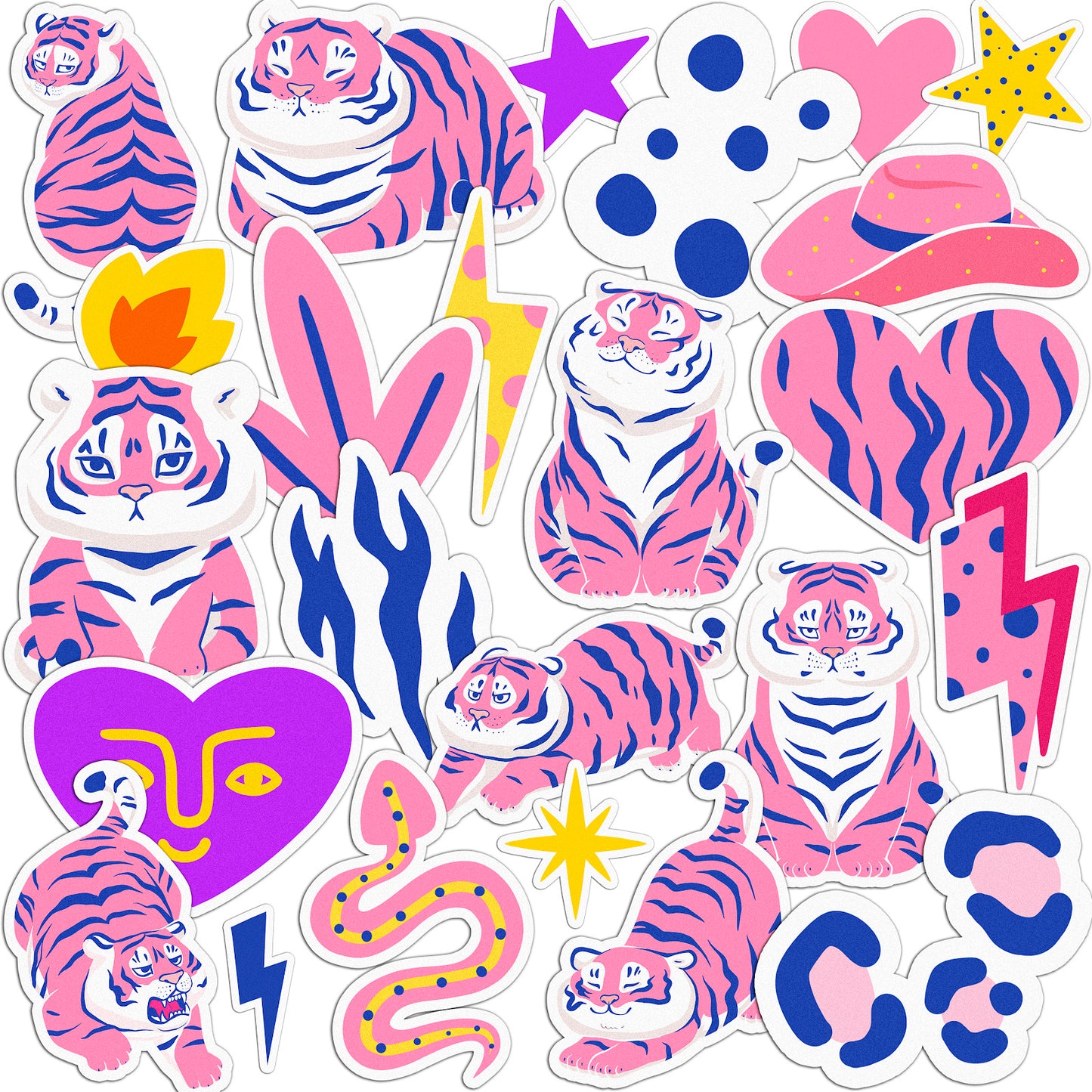 Cavka 25 PCS Sticker Pack for Laptop Chonky Tiger