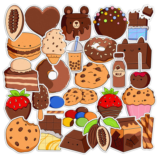 Cavka 31 PCS Sticker Pack for Laptop Chocolate Sweets