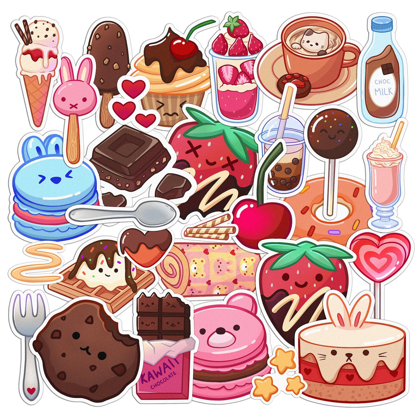 Cavka 31 PCS Sticker Pack for Laptop Yummy Sweets