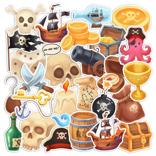 Cavka 29 PCS Sticker Pack for Laptop Pirate Island