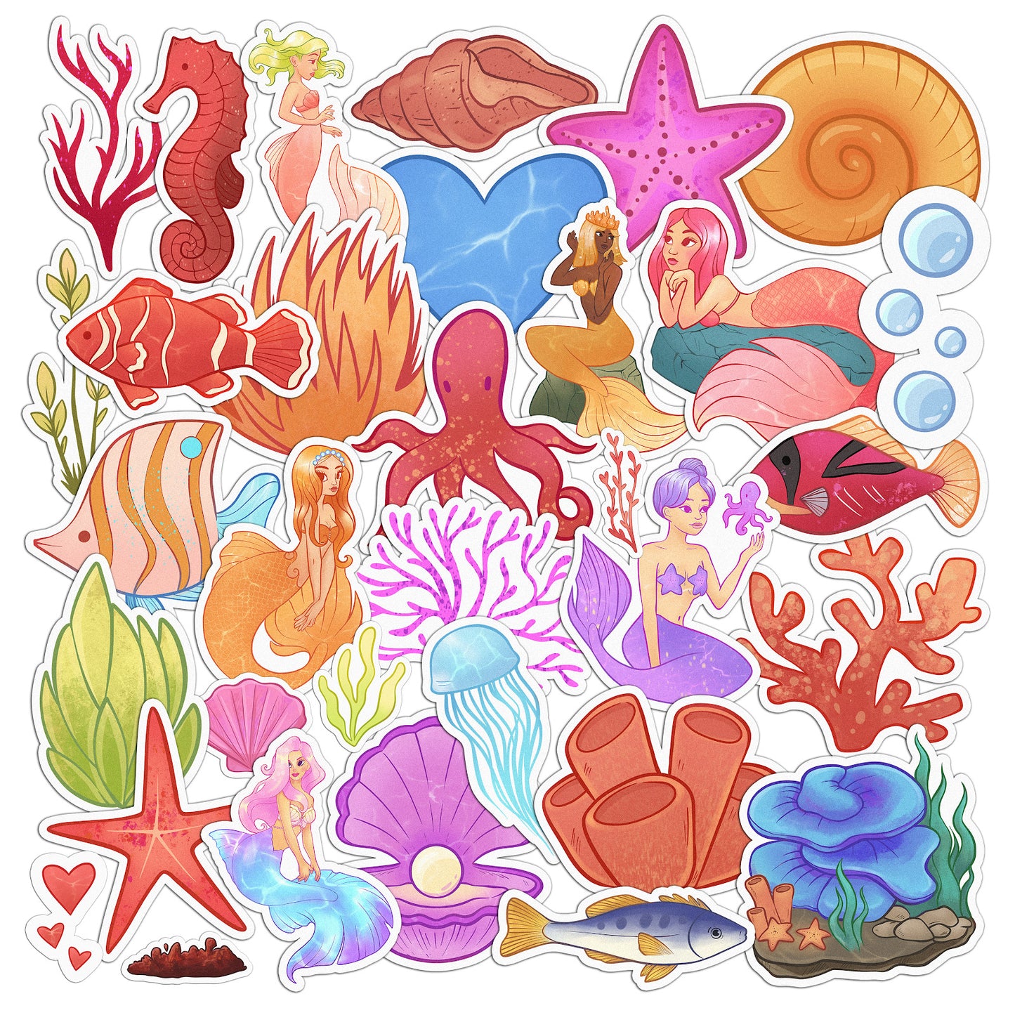 Cavka 33 PCS Sticker Pack for Laptop Under the Sea