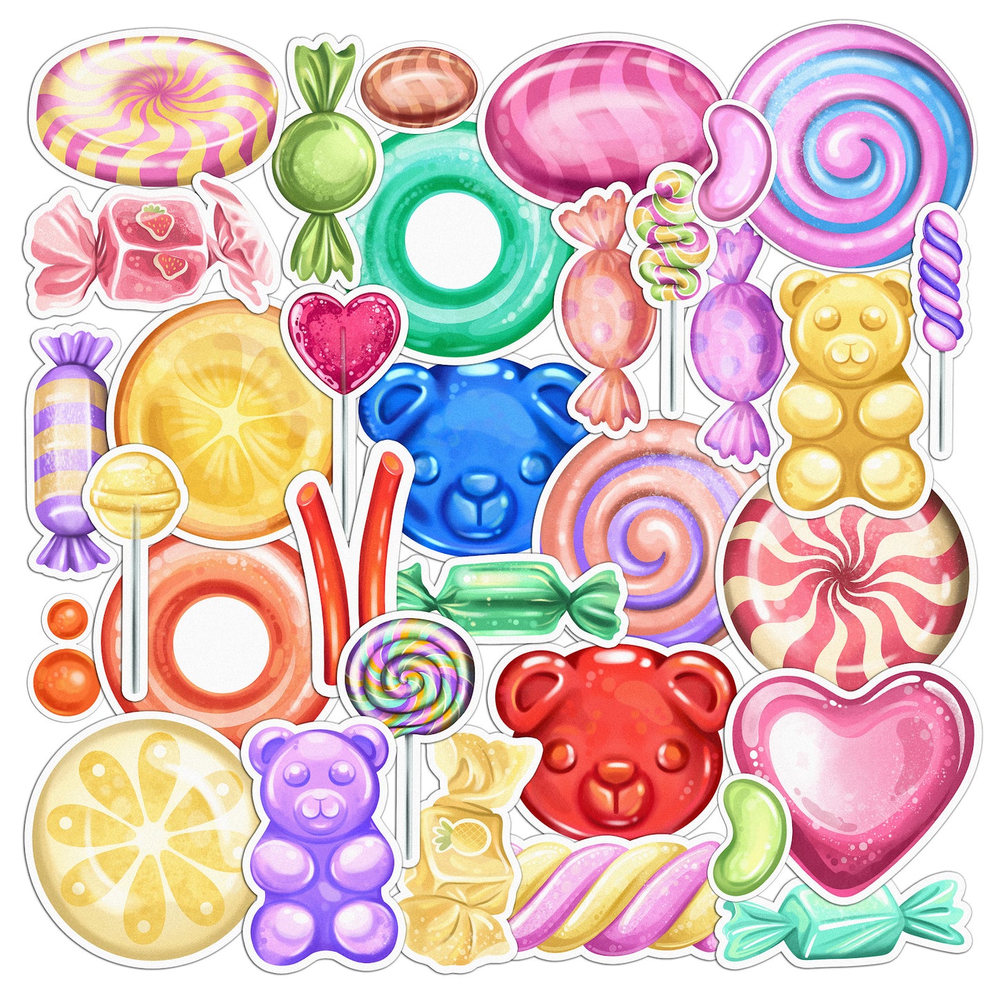 Cavka 33 PCS Sticker Pack for Laptop Jelly Bears