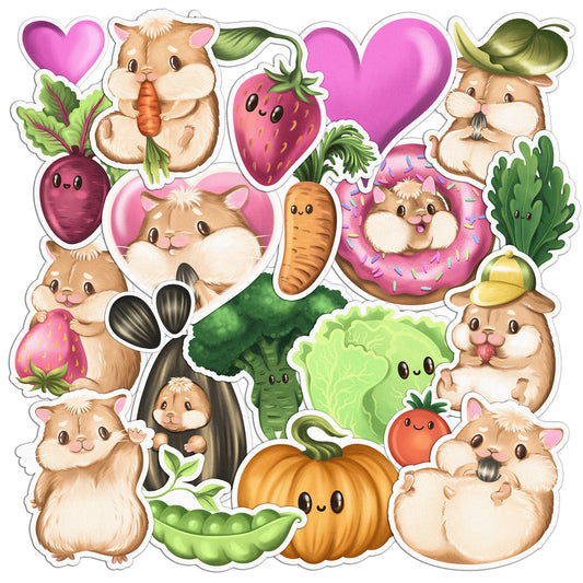 Cavka 22 PCS Sticker Pack for Laptop Sweet Hamster