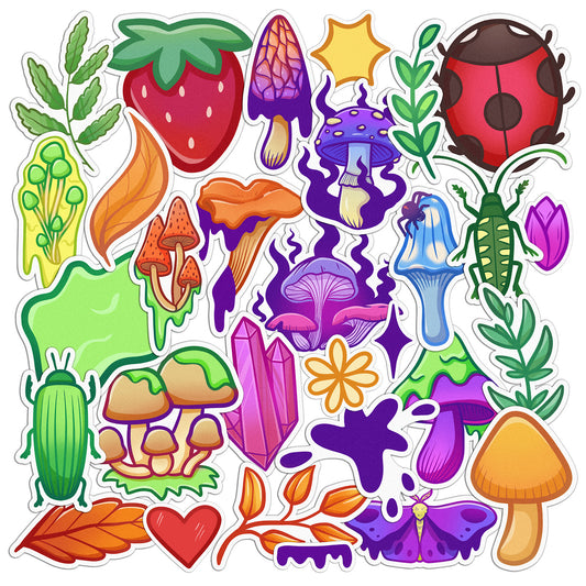 Cavka 31 PCS Sticker Pack for Laptop Fairy Forest