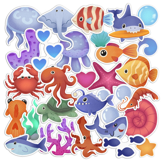 Cavka 29 PCS Sticker Pack for Laptop Cute Sealife