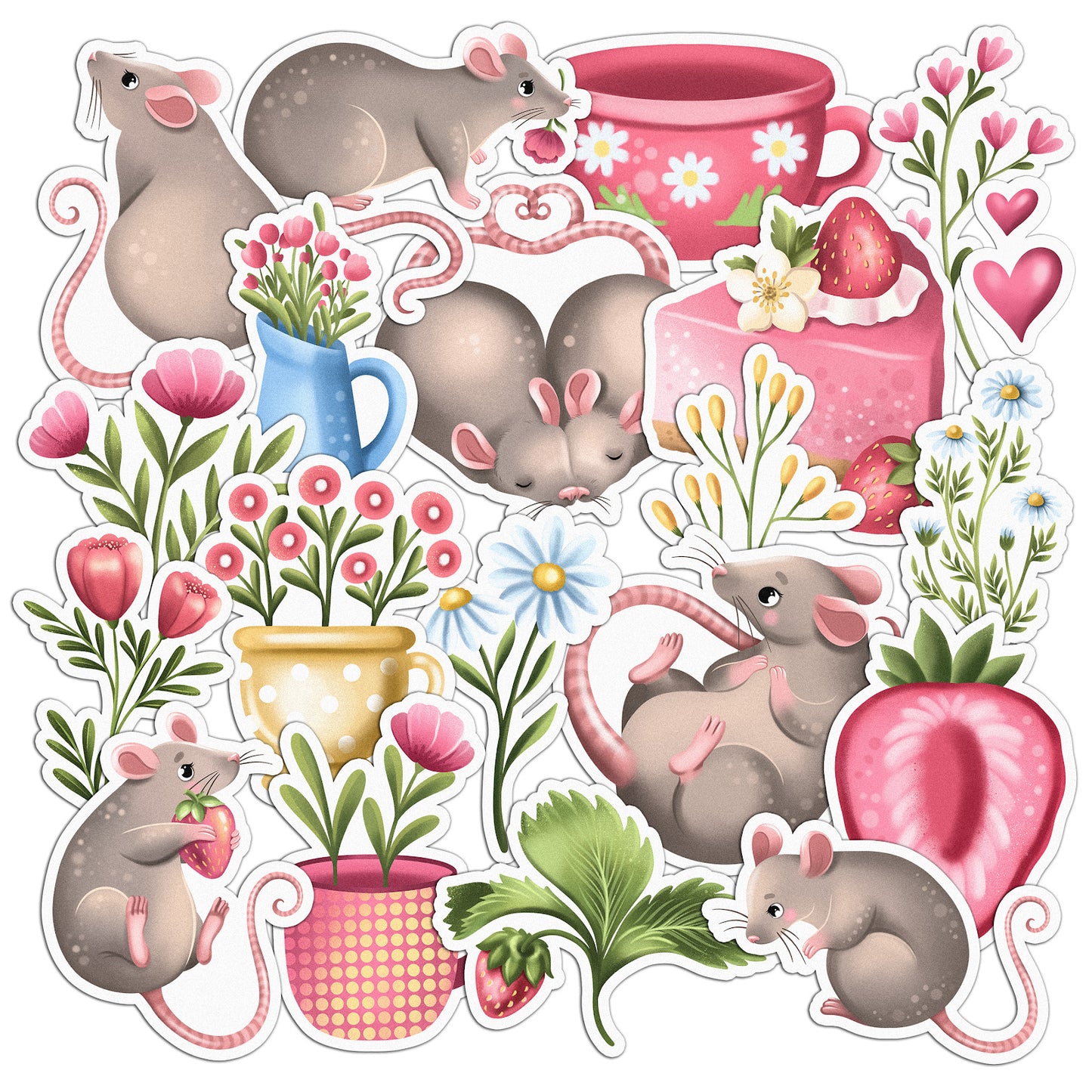 Cavka 22 PCS Sticker Pack for Laptop Lovely Mice