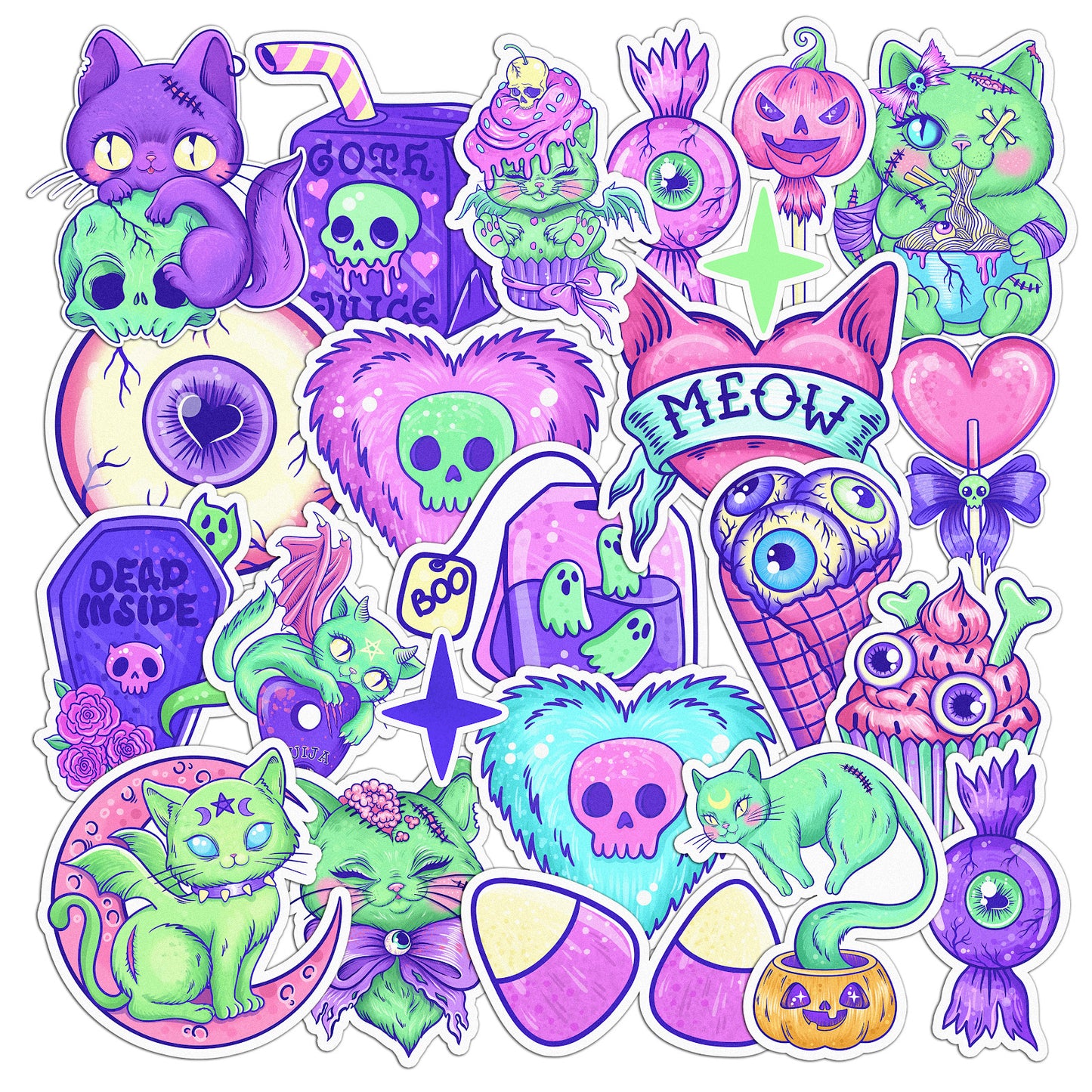 Cavka 25 PCS Sticker Pack for Laptop Spooky Sweets