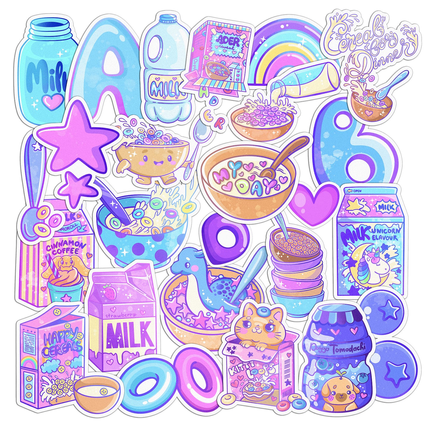 Cavka 26 PCS Sticker Pack for Laptop Kawaii Delicious